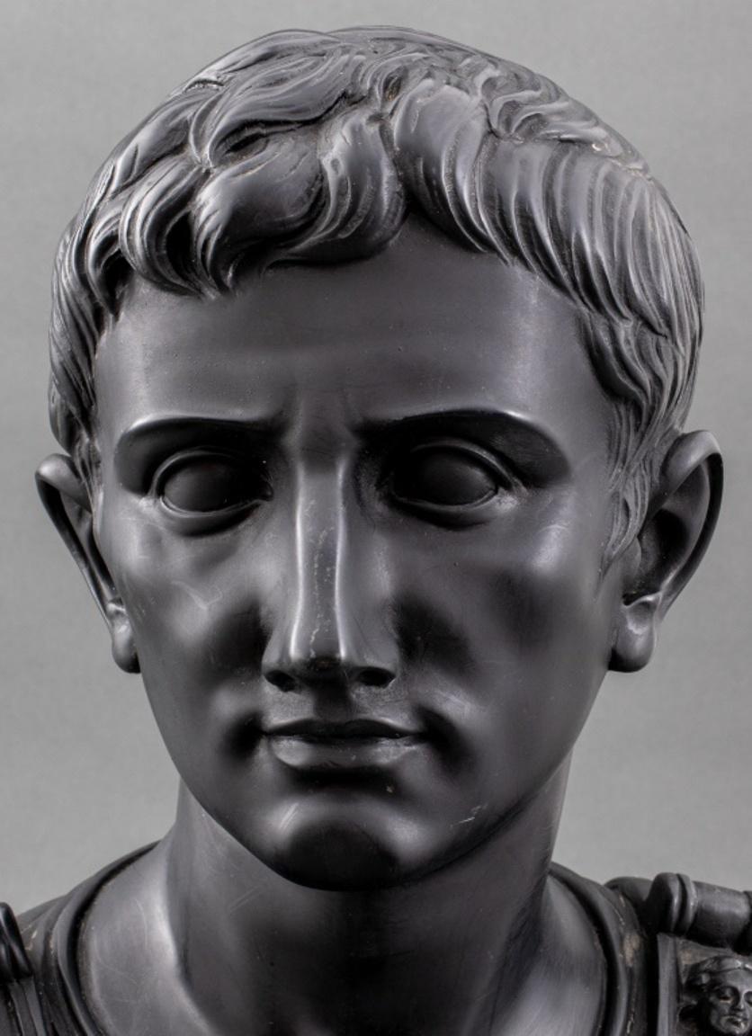 20th Century After Giuseppe Bessi Basalt Sculpture of Augustus