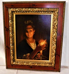 After Godfried Schalcken Dutch "The Lady of Candlelight Luminescence"