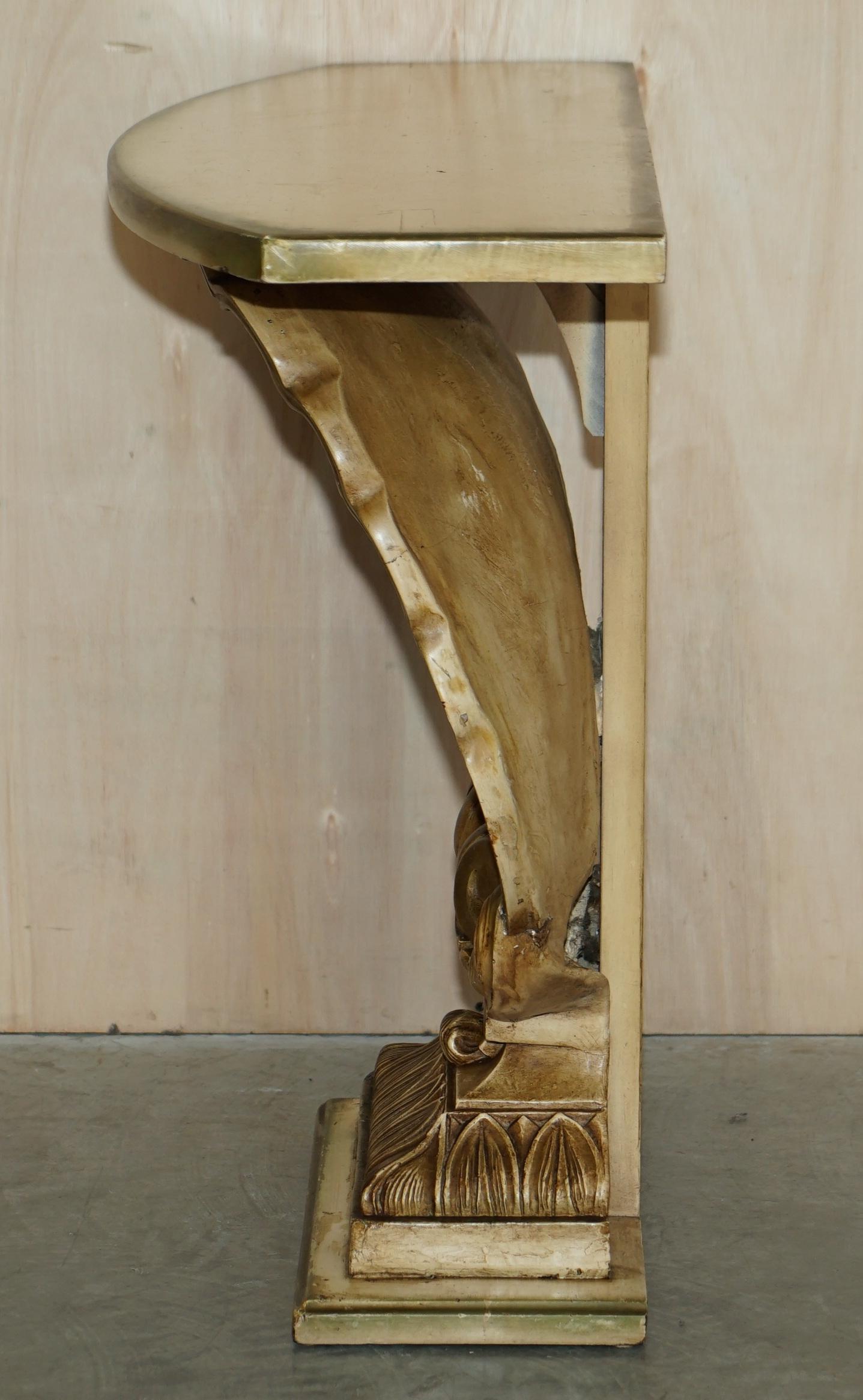 Table console en plâtre doré d'après Groult Mid Century circa 1960 Sea Clamp Shell en vente 4