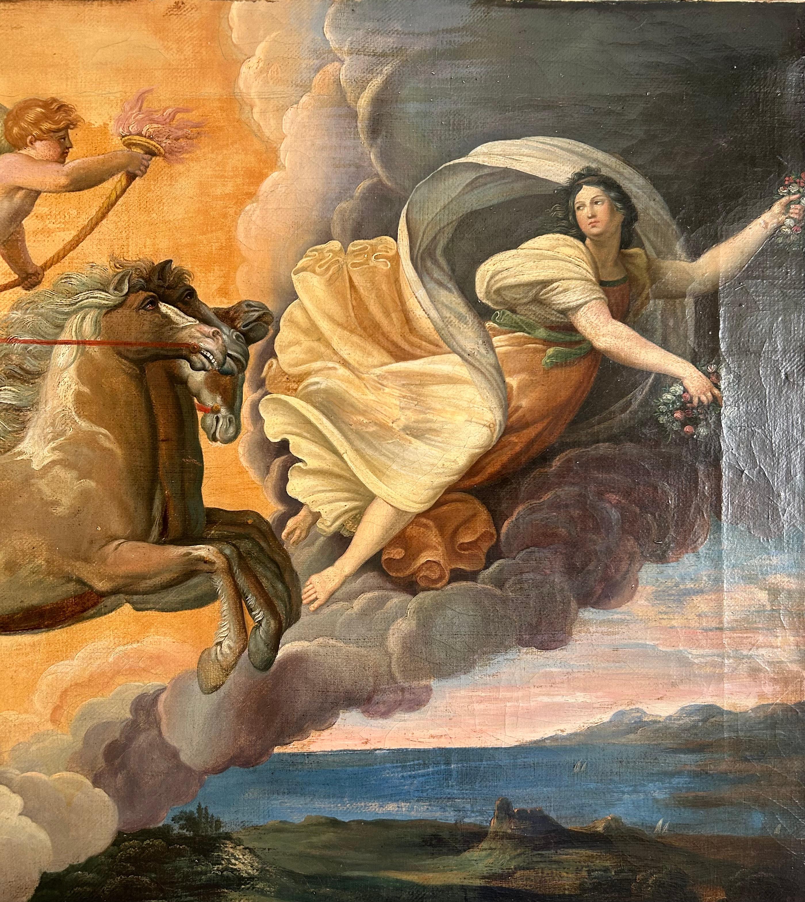 Aurora, 19th Century Painting, After Guido Reni For Sale 8
