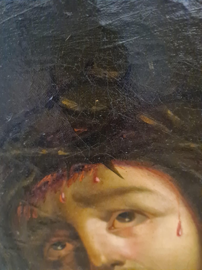 18th Century Oil Painting, Le Christ au Roseau, Ecce Hommo For Sale 11