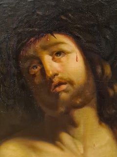 18th Century Oil Painting, Le Christ au Roseau, Ecce Hommo