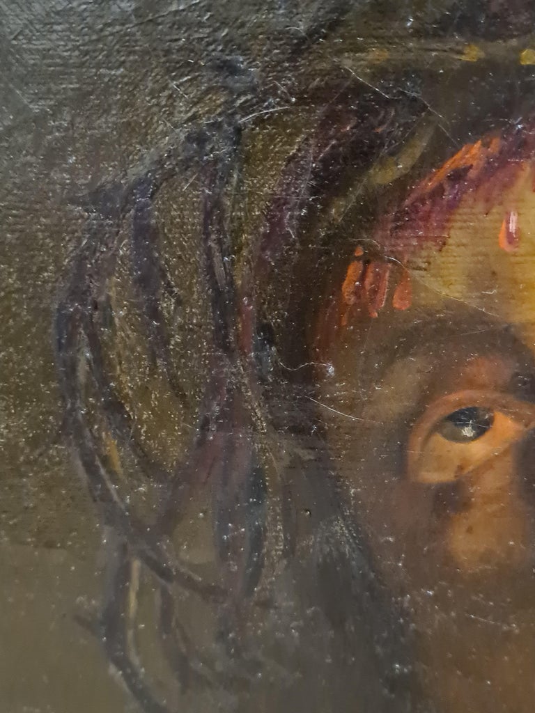 18th Century Oil Painting, Le Christ au Roseau, Ecce Hommo For Sale 3