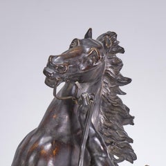 After Guillaume Coustou the Elder, Antique Bronze Sculpture of Cheval de Marly