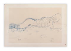 Female semi-nude on bedding (Plate 12), Gustav Klimt Twenty-Five Drawings folio