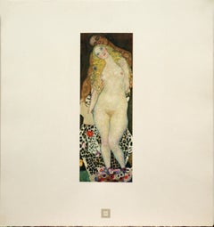 Gustav Klimt (after) - "Adam and Eve" 1931 Original Colored Collotype