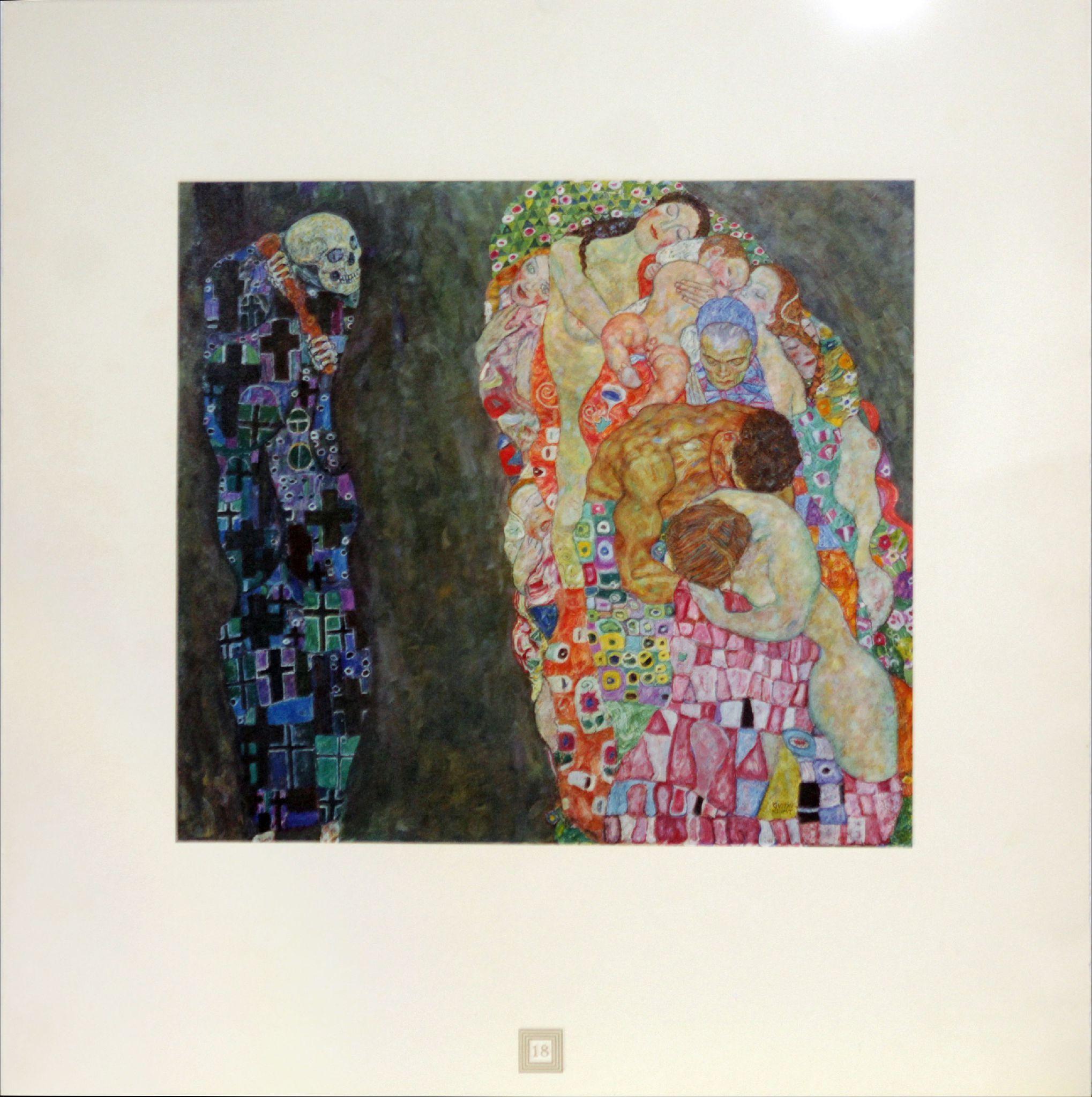 Gustav Klimt (según) - «La muerte y la vida», 1931. Colotipia en color