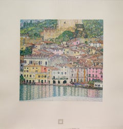 Gustav Klimt (after) - "Malcesine am Gardasee" 1931 Colored Collotype