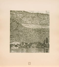 Gustav Klimt (after) - "Unterach am Attersee" 1931 Monochrome Collotype