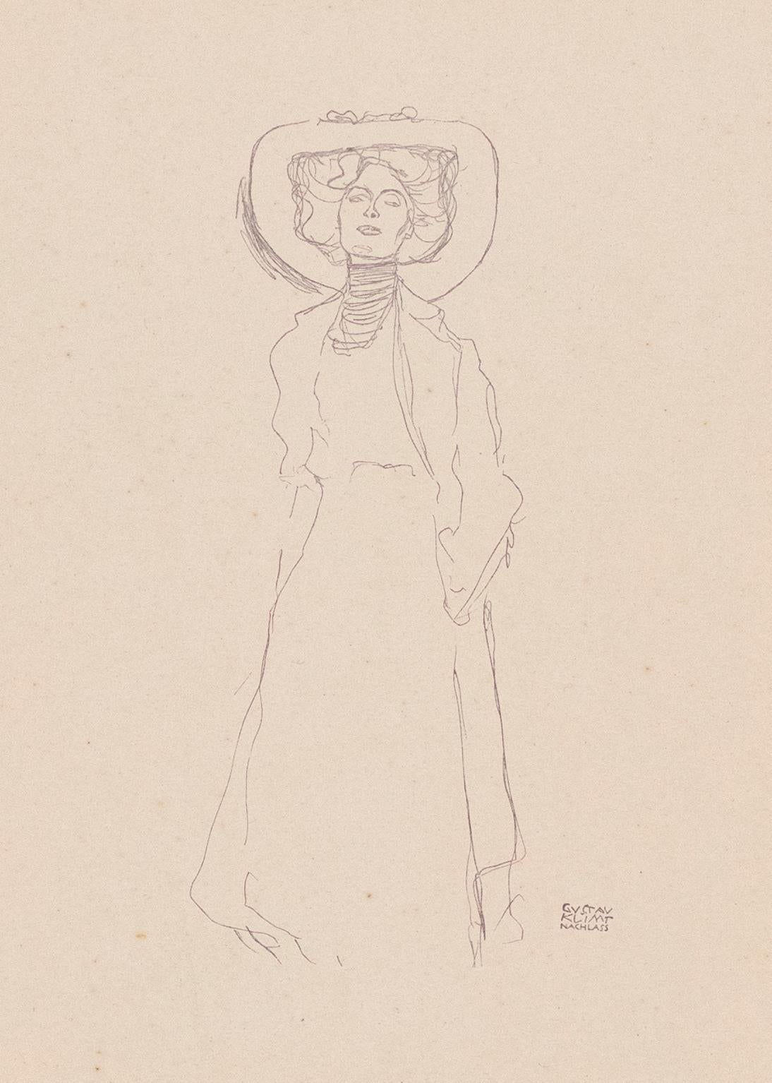 Gustav Klimt Handzeichnungen (Sketch) collotype lithograph, 1922 - Print by (after) Gustav Klimt