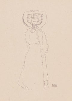Gustav Klimt Handzeichnungen (Skizze) Lichtdruck Lithographie:: 1922