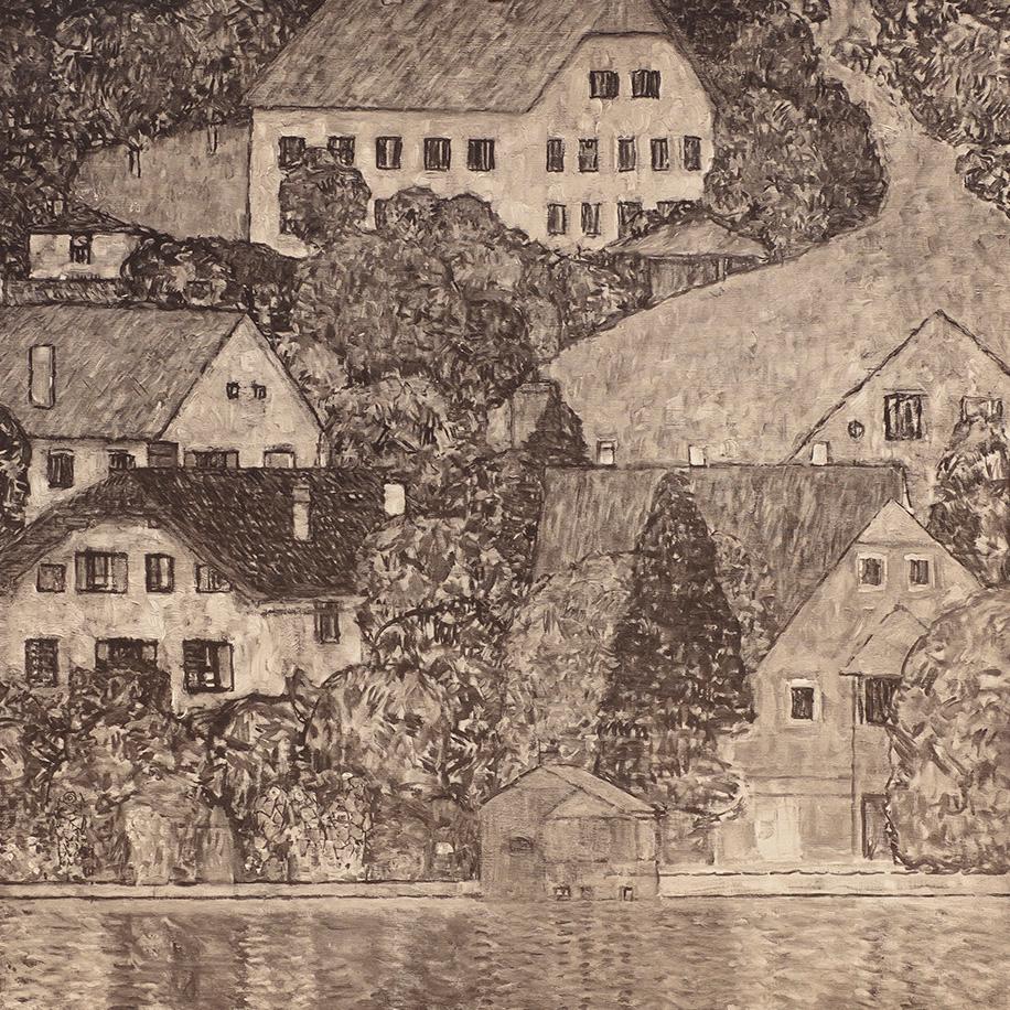 Houses at Unterach on the Attersee, Gustav Klimt Eine Nachmath-Kollotypie, 1931 (Wiener Secession), Print, von (after) Gustav Klimt