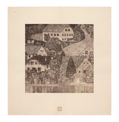 Houses at Unterach on the Attersee, Gustav Klimt, collotype « An Aftermath » (Les maisons de Unterach sur la Attersee), 1931