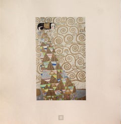 Klimt - "Aus dem Stoclet-Fries: Erwartung" (Expectation) Colored Collotype