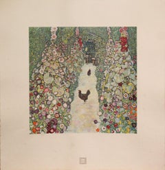 Klimt - "Bauerngarten Mit Huhnern" (Garden Path with Chickens) Colored Collotype