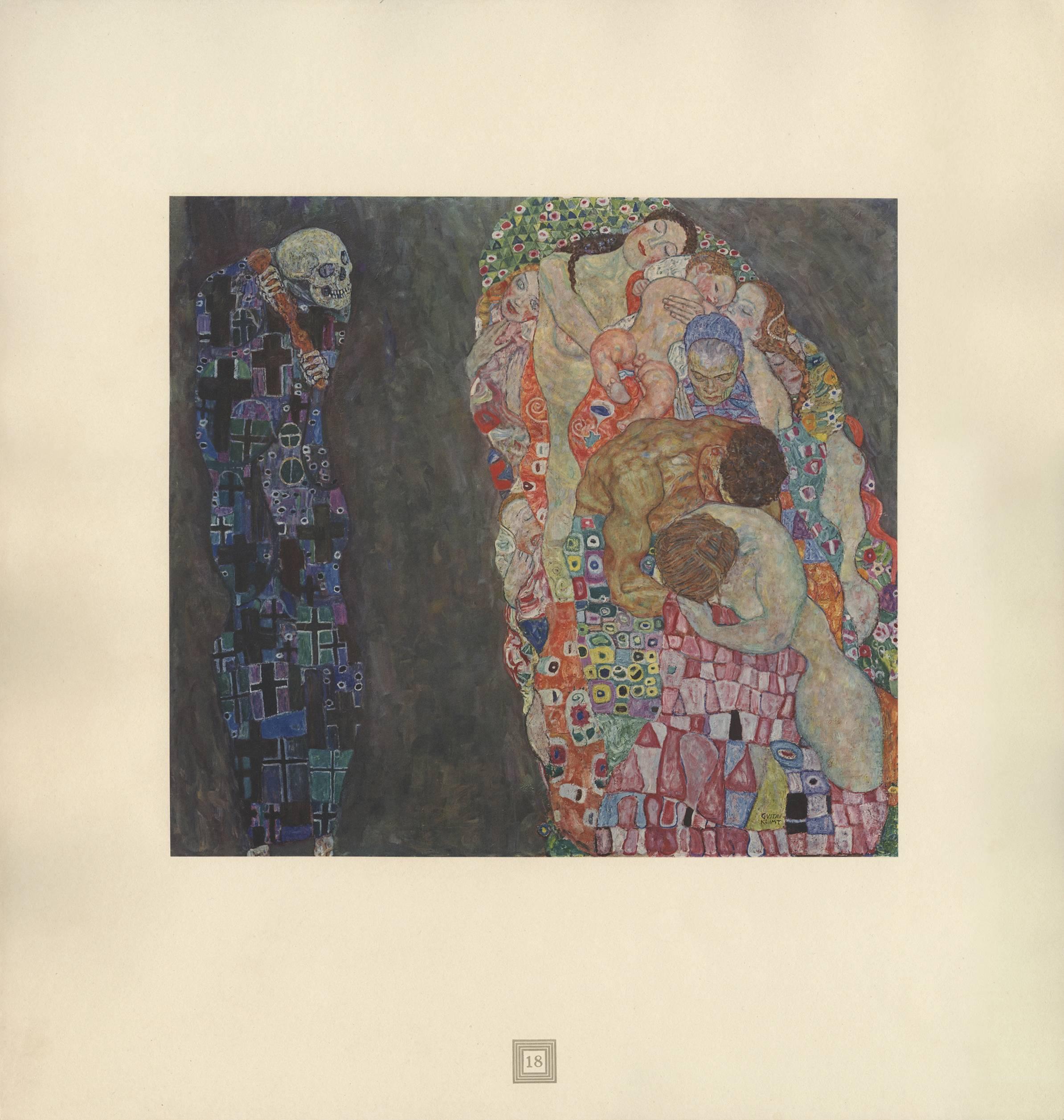 (after) Gustav Klimt Figurative Print - Max Eisler Eine Nachlese folio “Allegory of Life and Death” collotype print