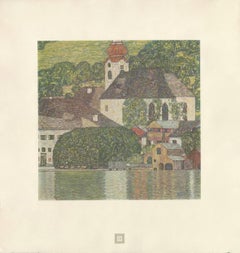 Vintage Max Eisler Eine Nachlese folio “Church on Lake Wolfgang” collotype print
