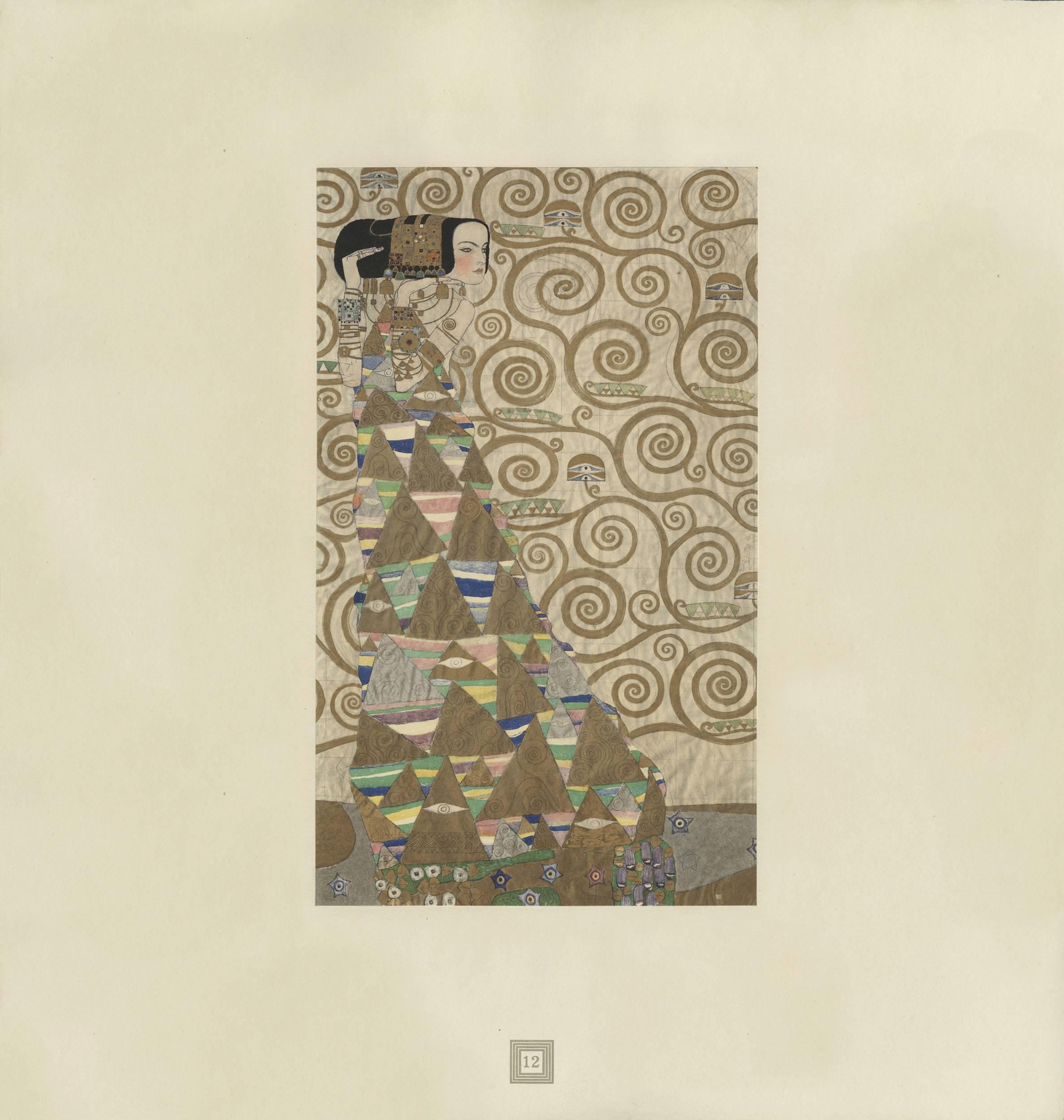 (after) Gustav Klimt Figurative Print - Max Eisler Eine Nachlese folio “Expectation” collotype print