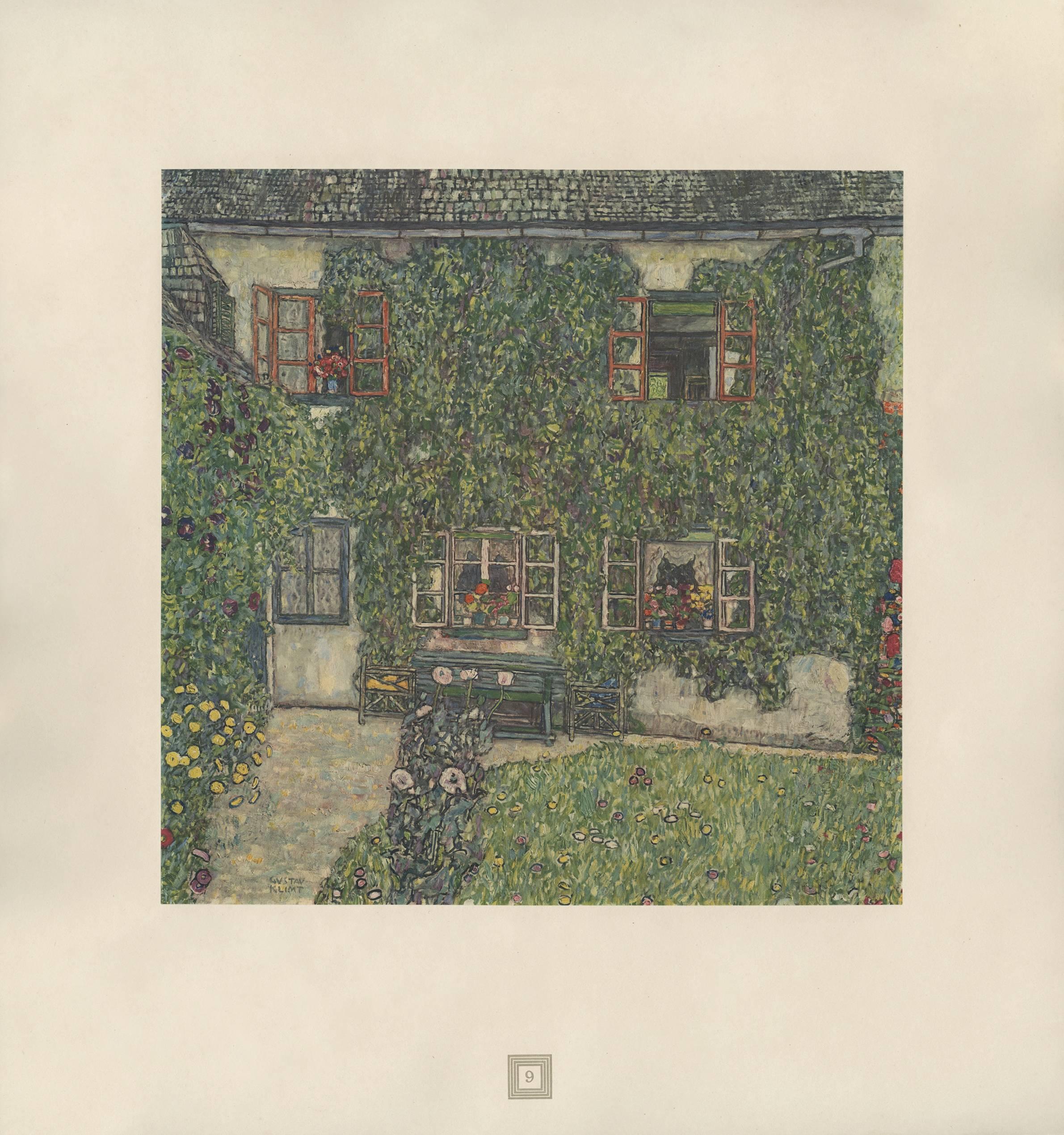 (after) Gustav Klimt Landscape Print - Max Eisler Eine Nachlese folio “House in a Garden” collotype print