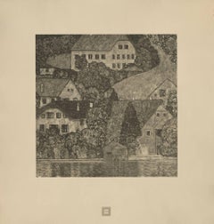 Max Eisler Eine Nachlesefolio « Houses in Unterach on Lake Attersee » collotype