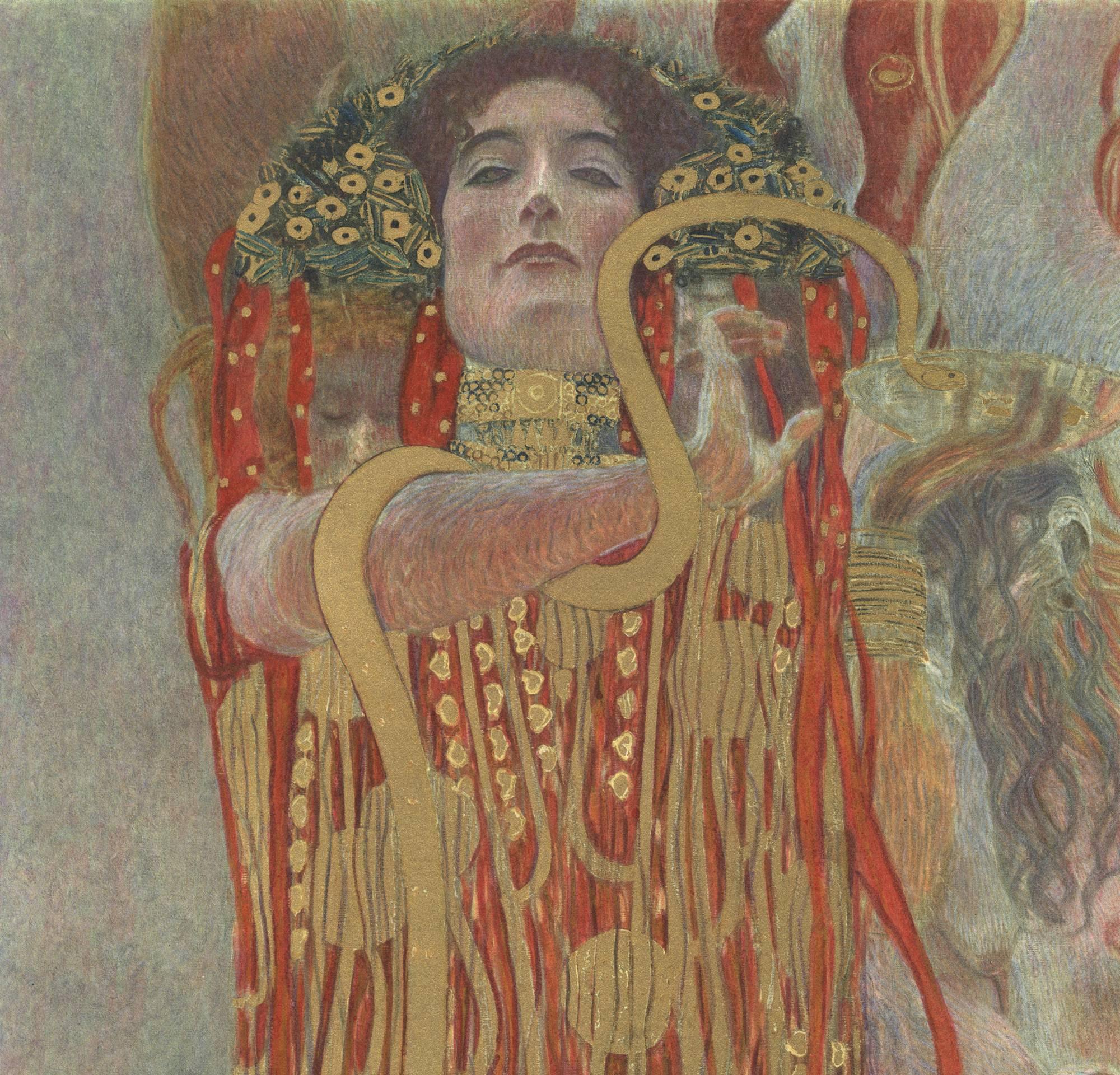 Max Eisler Eine Nachlese Folie „Hygieia“ Collotypie Druck – Print von (after) Gustav Klimt