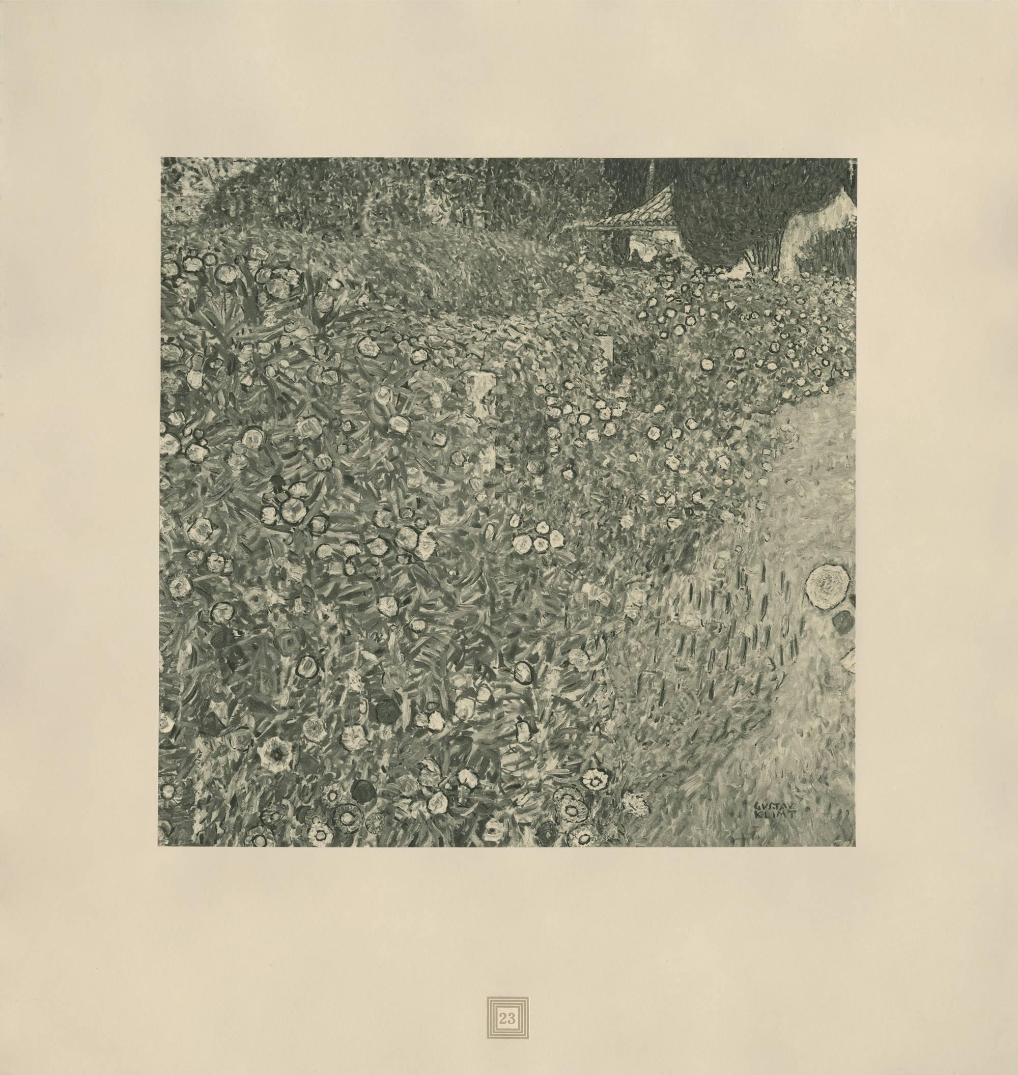 (after) Gustav Klimt Landscape Print - Max Eisler Eine Nachlese folio "Italian Garden Landscape" collotype