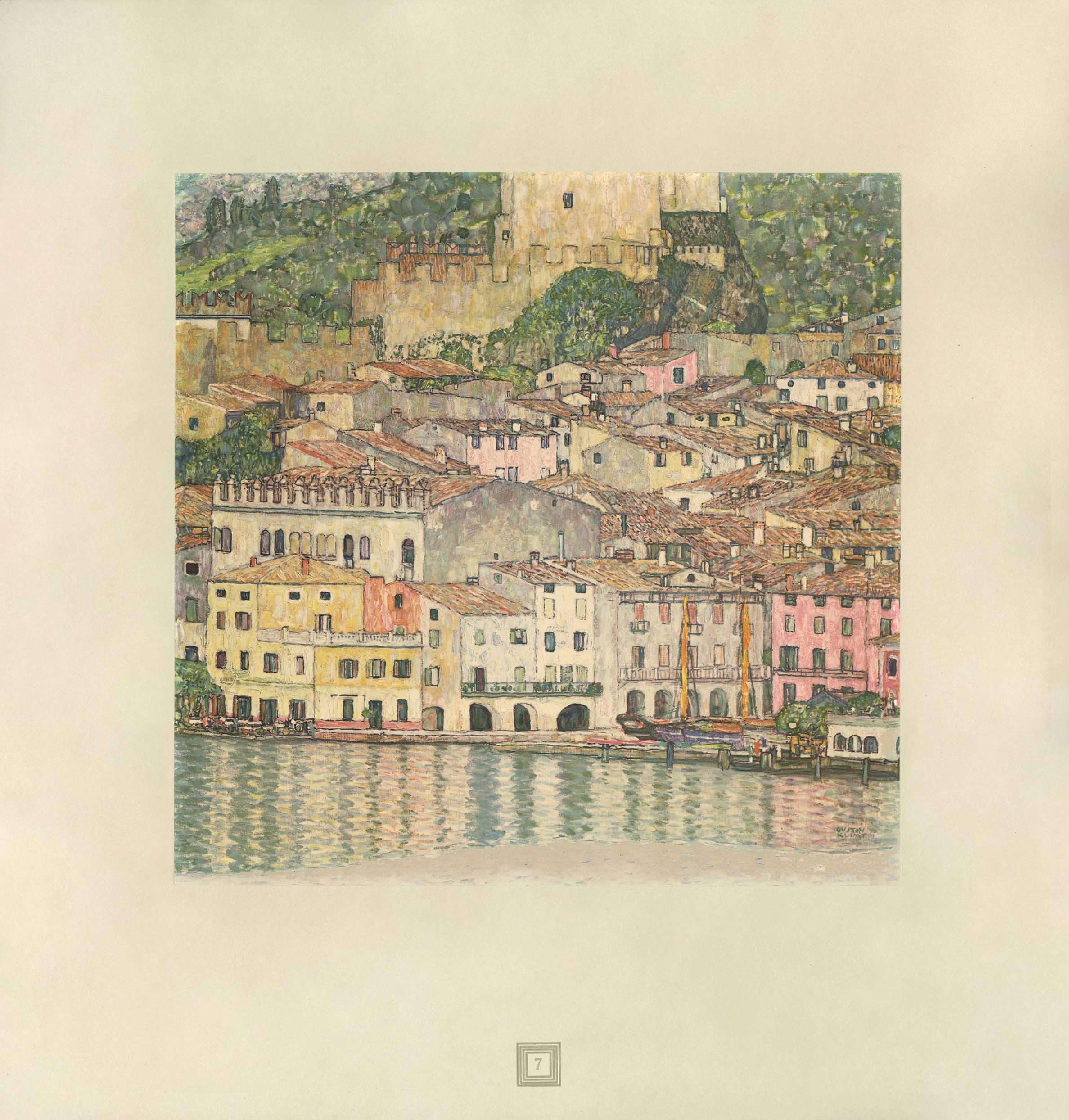 (after) Gustav Klimt Landscape Print - Max Eisler Eine Nachlese folio “Malcesine on Lake Garda" collotype print