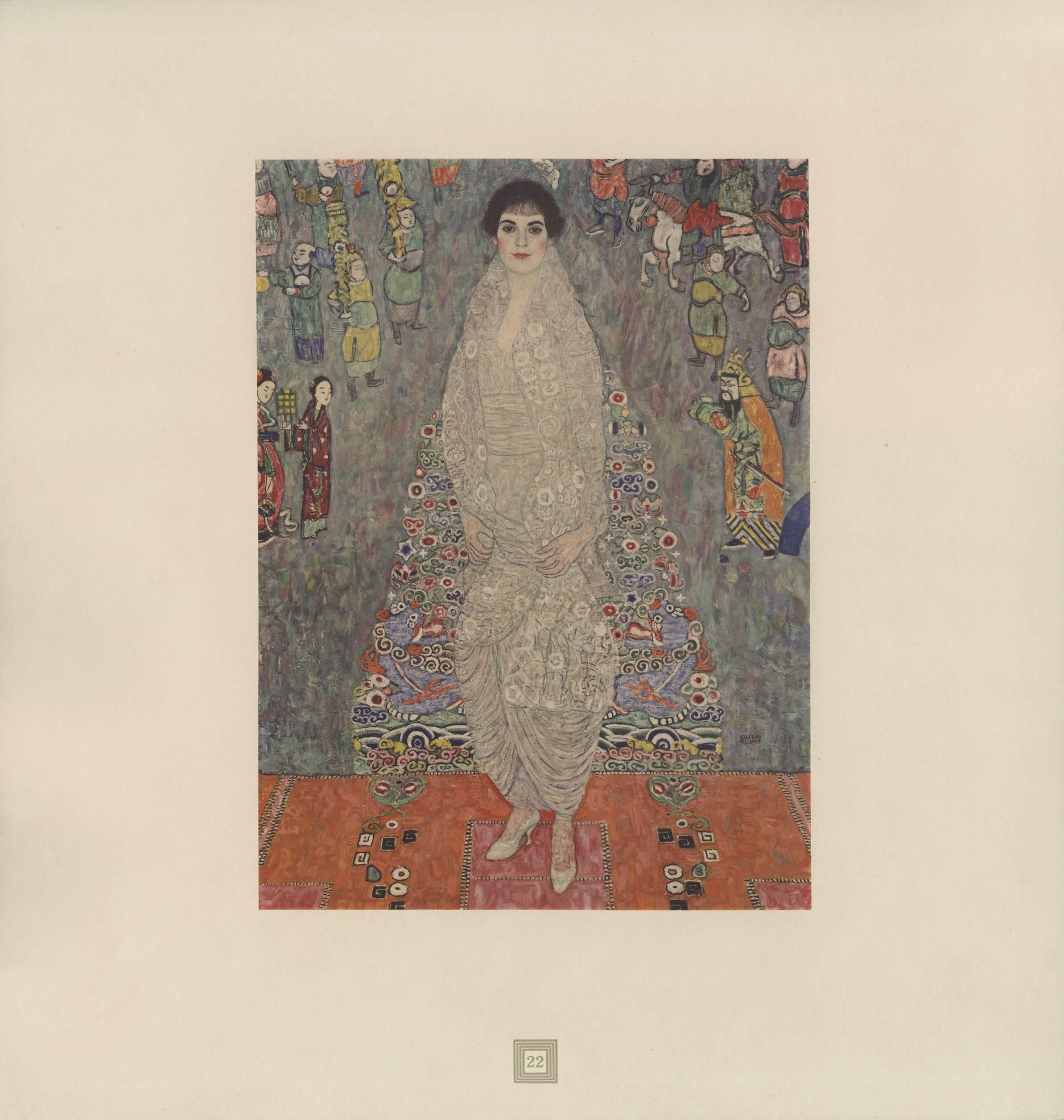 (after) Gustav Klimt Figurative Print - Max Eisler Eine Nachlese folio “Portrait of Baroness Bachofen-Echt” collotype