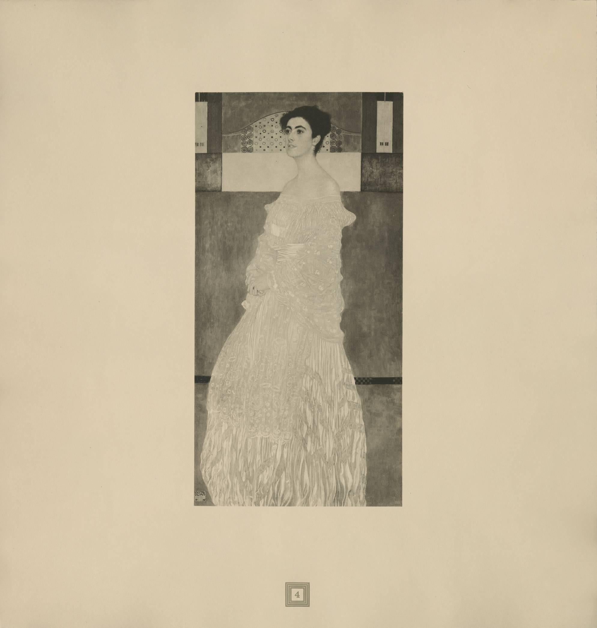 (after) Gustav Klimt Figurative Print - Max Eisler Eine Nachlese folio "Portrait of Baroness Wittgenstein" collotype