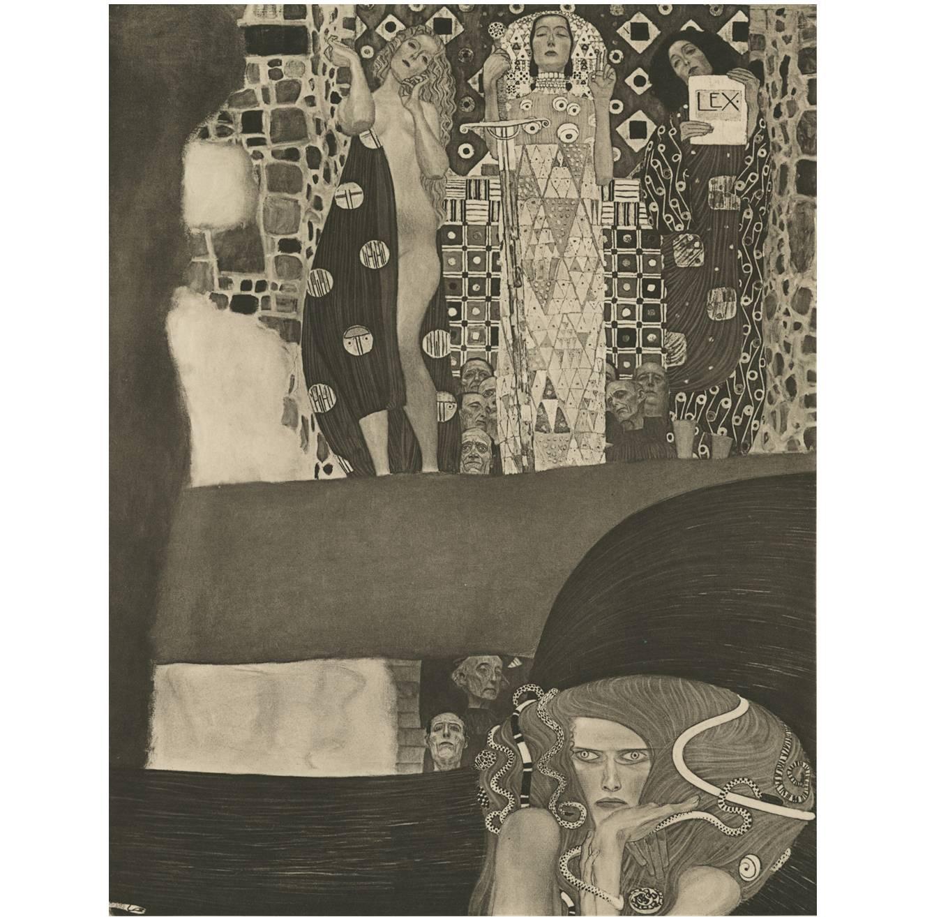 Max Eisler Eine Nachlese Folie „Section of Jurisprudence“ Collotype – Print von (after) Gustav Klimt
