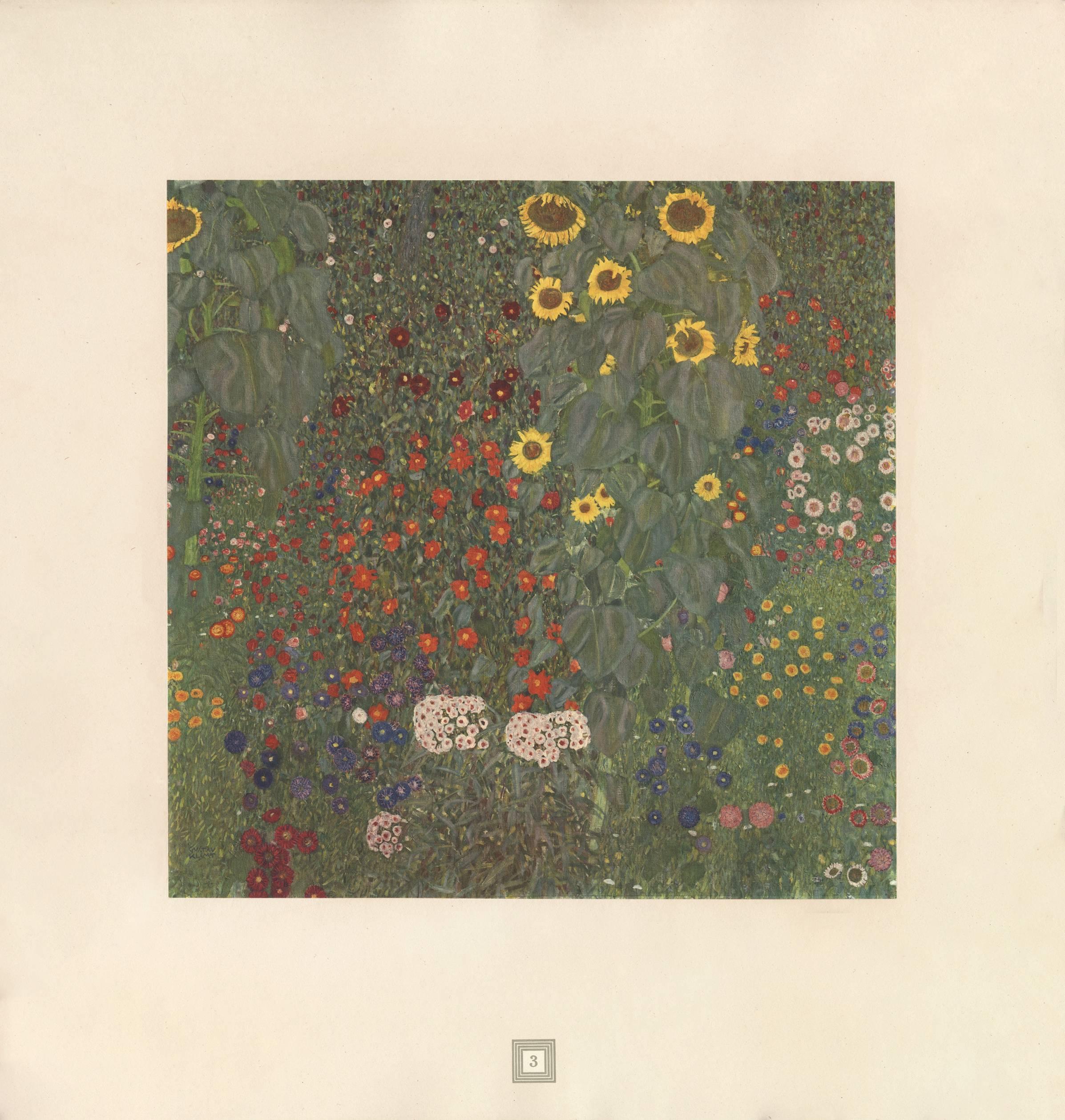 (after) Gustav Klimt Landscape Print - Max Eisler Eine Nachlese folio “Sunflowers” collotype print