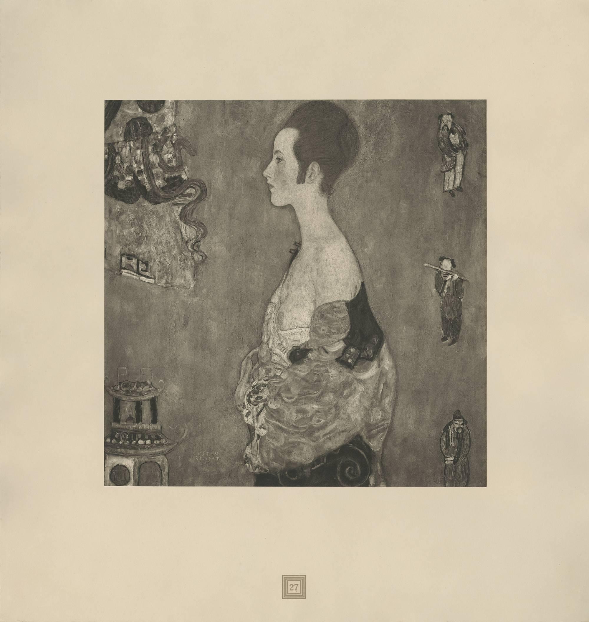 (after) Gustav Klimt Figurative Print - Max Eisler Eine Nachlese folio "Wally" (Girl in Profile) collotype