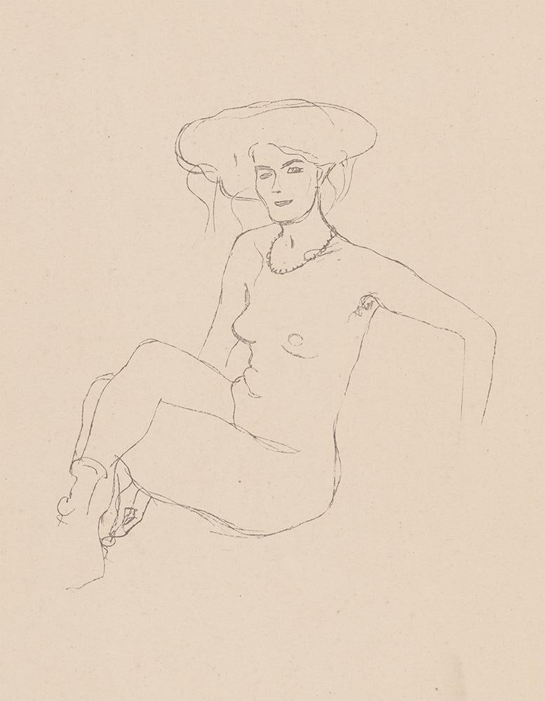 Seated nude, Gustav Klimt Handzeichnungen (Sketch), Thyrsos Verlag, 1922 - Print by (after) Gustav Klimt