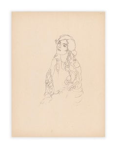 Seated woman with shawl, Gustav Klimt Handzeichnungen (Sketch), 1922