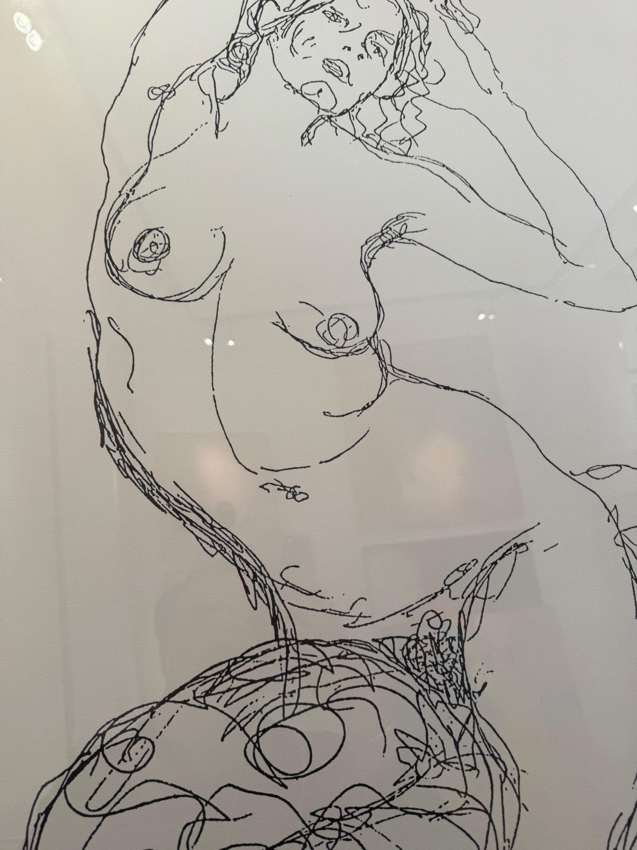 Nudo seduto - Nudo femminile dopo il disegno originale di Gustav Klimt (after) Gustav Klimt art deco in vendita 5