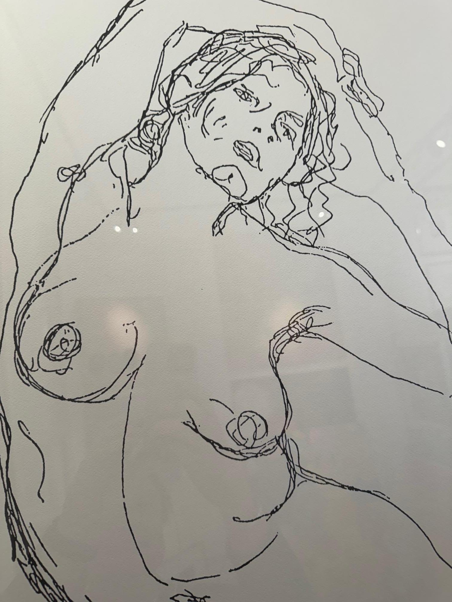 Nudo seduto - Nudo femminile dopo il disegno originale di Gustav Klimt (after) Gustav Klimt art deco in vendita 6