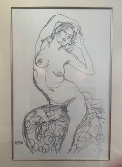 Nudo seduto - Nudo femminile dopo il disegno originale di Gustav Klimt (after) Gustav Klimt art deco