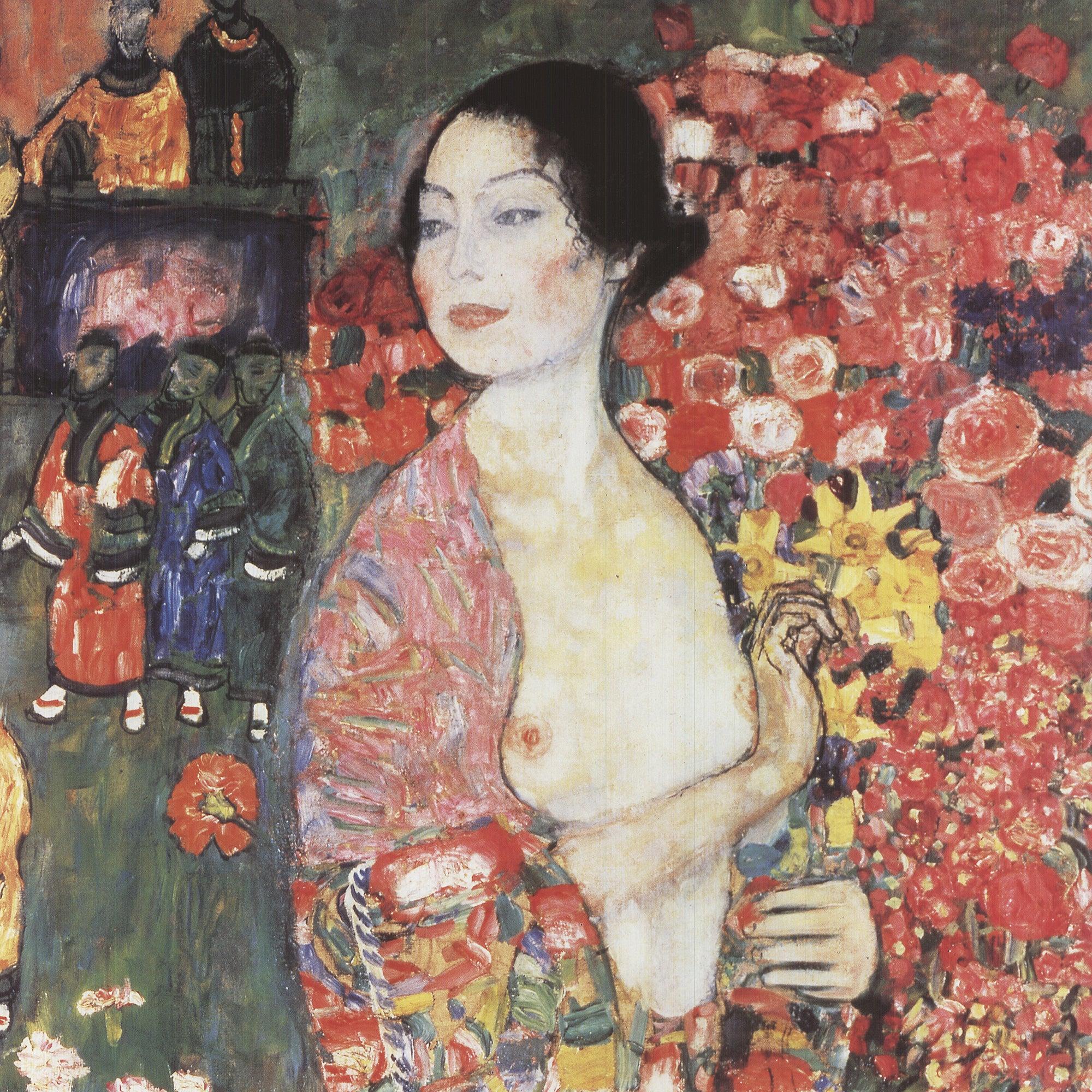 The Dancer - Brown Portrait Print by (after) Gustav Klimt