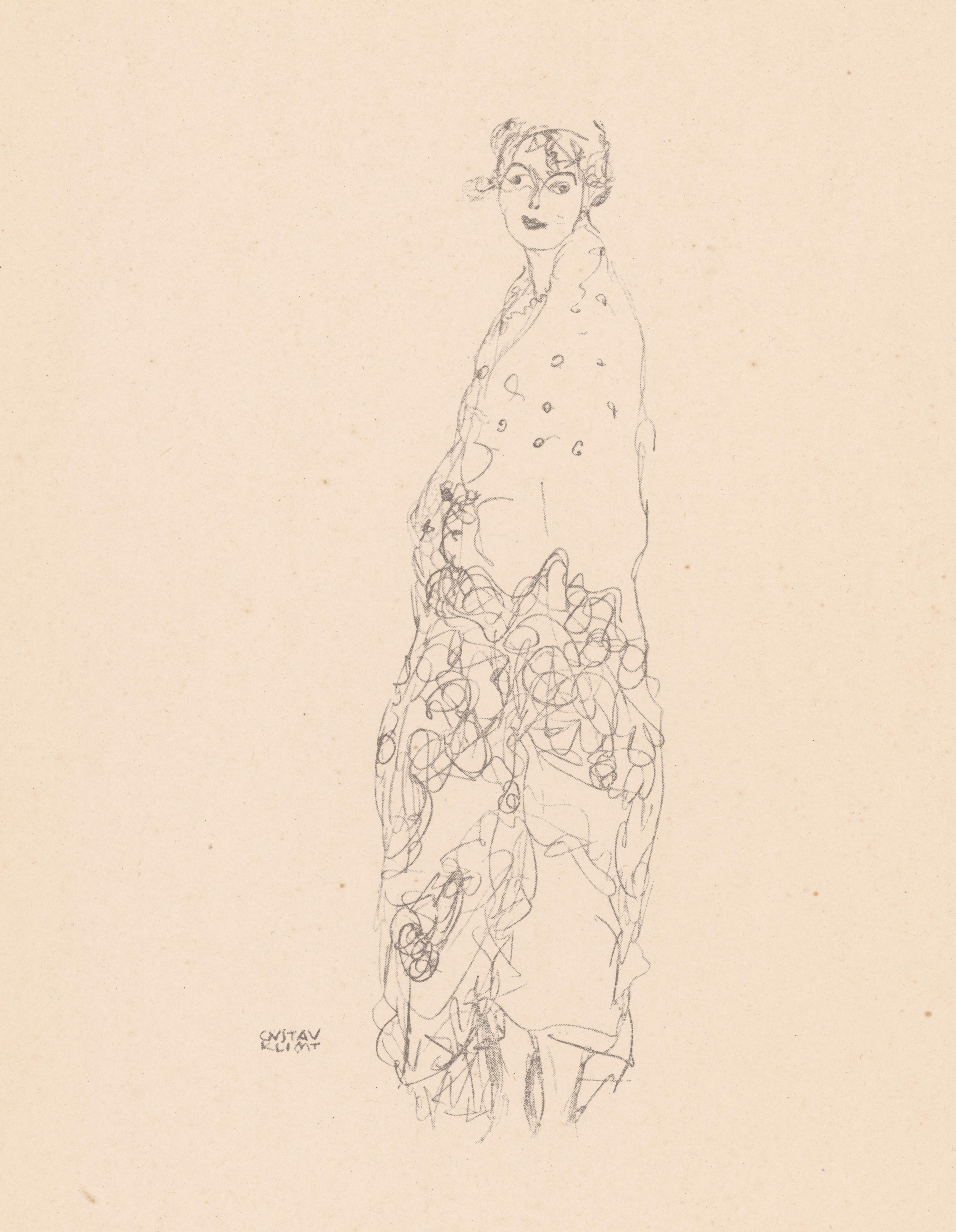 Mujer vestida, Gustav Klimt Handzeichnungen (Boceto), Thyrsos Verlag, 1922 - Print de (after) Gustav Klimt