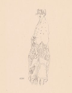 Woman in dress, Gustav Klimt Handzeichnungen (Sketch), Thyrsos Verlag, 1922