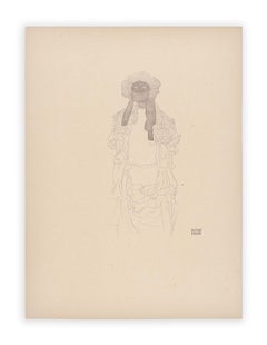 Woman in scarf, Gustav Klimt Handzeichnungen (Sketch), Thyrsos Verlag, 1922