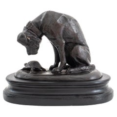 After H.A.M. Jacquemart "Hound & Tortoise" Bronze