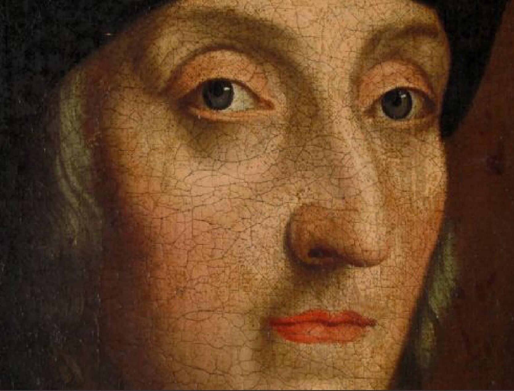 MAGNIFICENT IMPORTANT OIL PORTRAIT PAINTING OF KING HENRY VII (7TH) Estimated Dateline Early 17th Century. 

RARE SURVIVING COPY (LATER CUT DOWN) AFTER HANS HOLBEIN THE YOUNGER WHITEHALL PALACE DYNASTY MURAL OF(1536-37) WITH LATER ADDITION OF