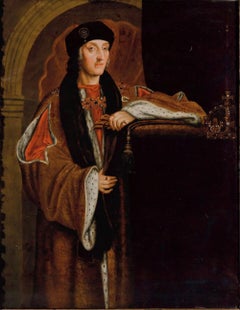 Oil Portrait King Henry VII After Holbeins Tudor Dynasty Mural Whitehall Palace
