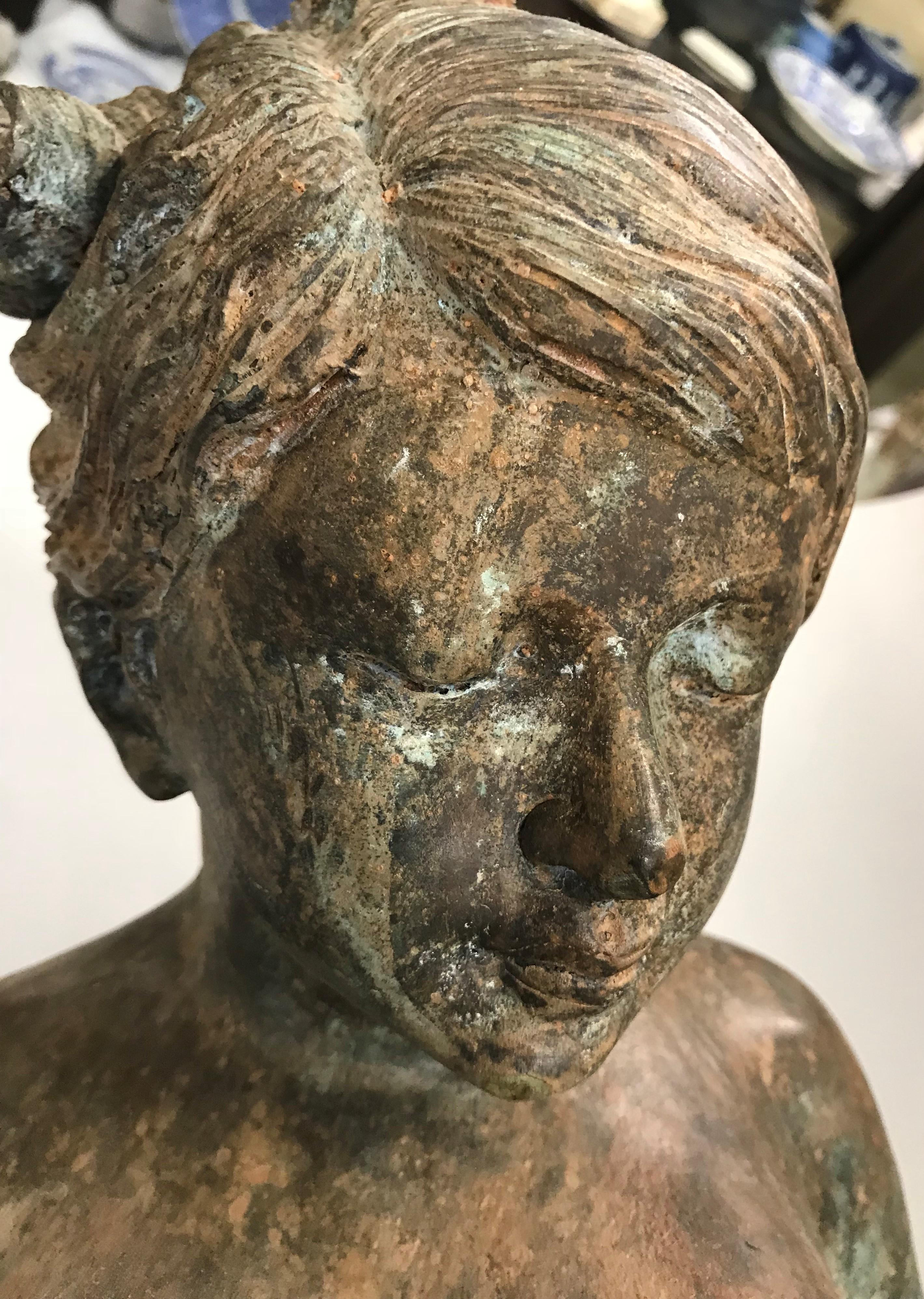 After Harriet Whitney Frishmuth, Bronze Fountain of Nude Young Woman In Good Condition In Milford, NH