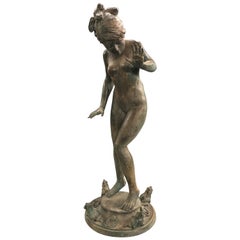 After Harriet Whitney Frishmuth, Bronze Fountain of Nude Young Woman