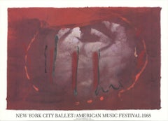 Helen Frankenthaler « American Dance Festival 1988 » rouge abstrait, blanc, États-Unis L