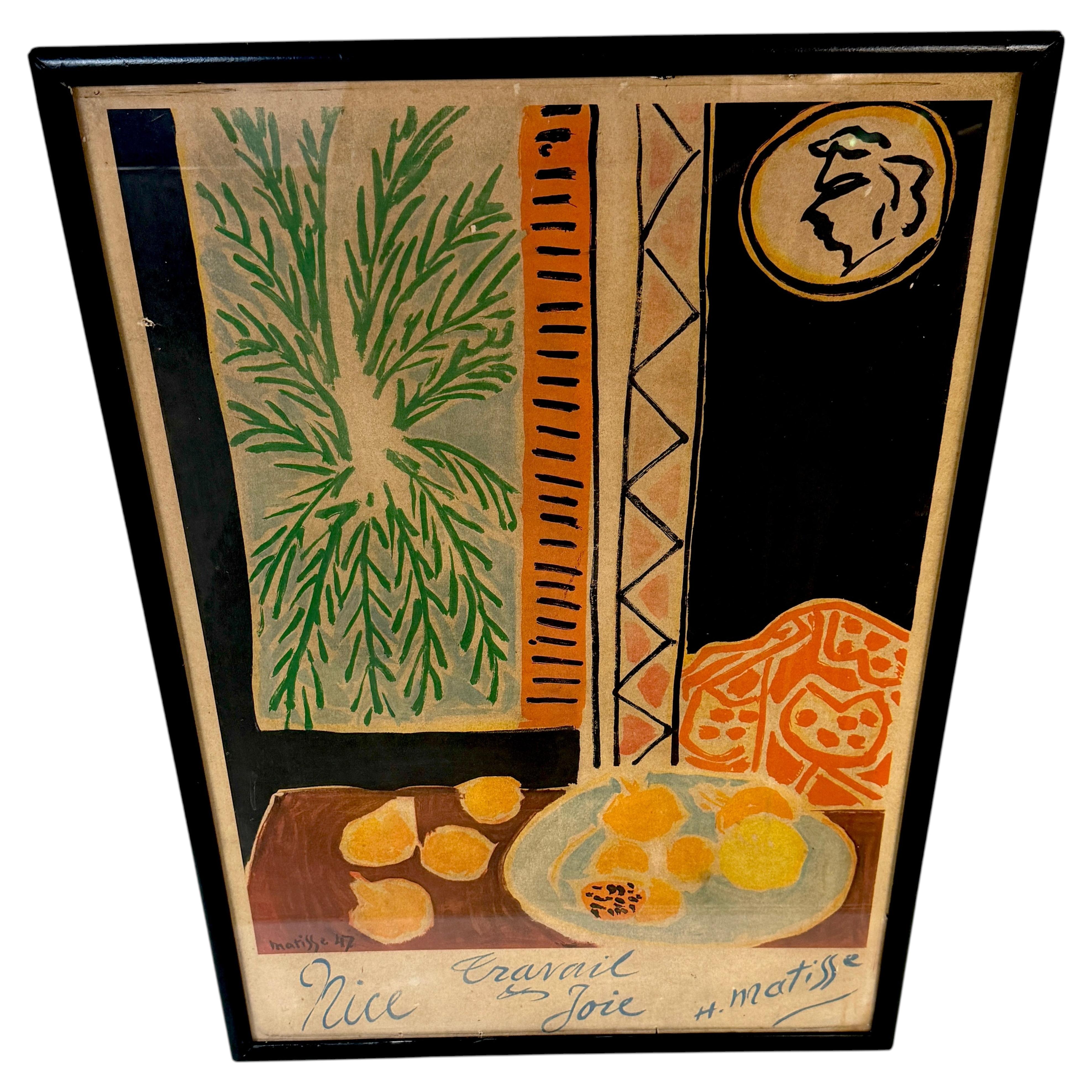 D'après Henri Matisse (1869-1954), « Nice, Travail et Joie », lithographie offset en couleur