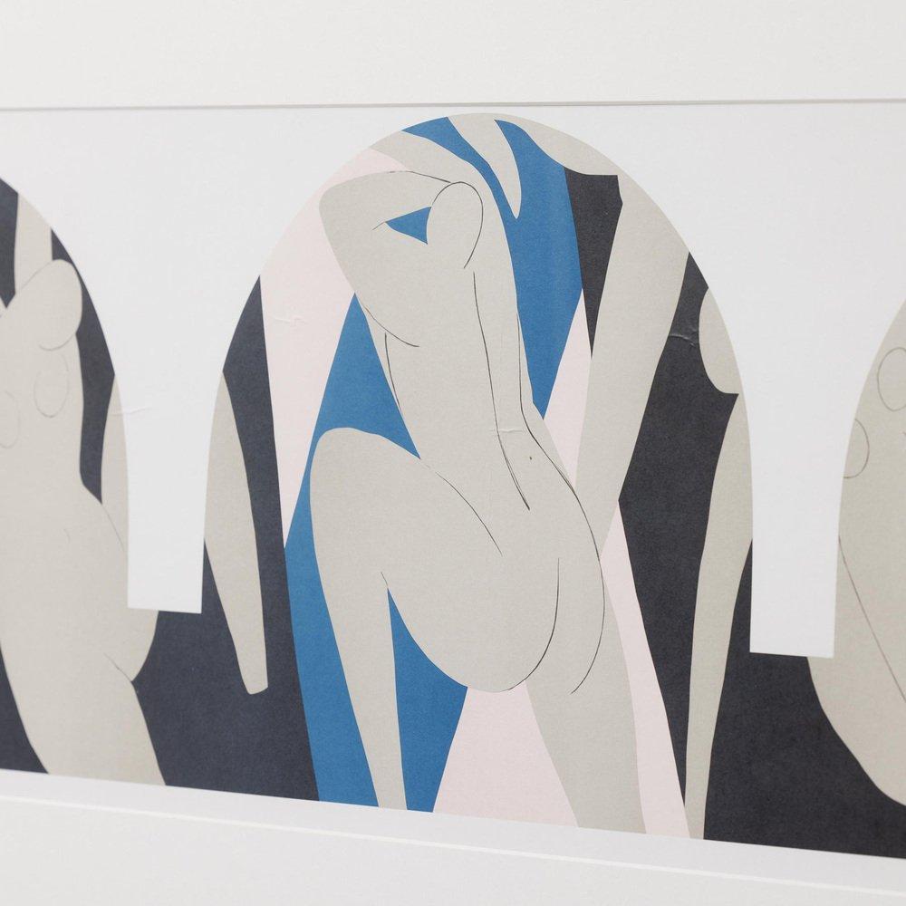 Papier D'après Henri Matisse Bleu Print Encadré, circa 1990 en vente