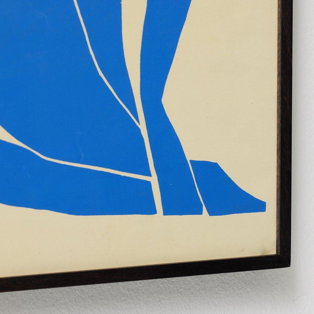 Papier D'après Henri Matisse Lithographie en taille bleue encadrée, vers 1980 en vente